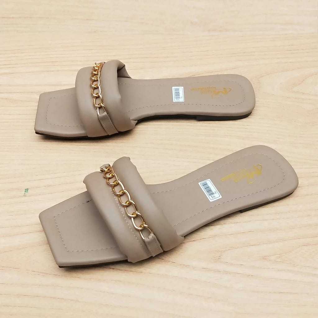 MHR.grosir - Sendal Teplek Slop Lipat Flat Strap Tali Kepang | Sendal Wanita Trendy