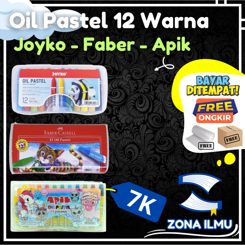 

KRAYON OIL PASTEL 12 WARNA JOYKO FABER CASTELL APIK