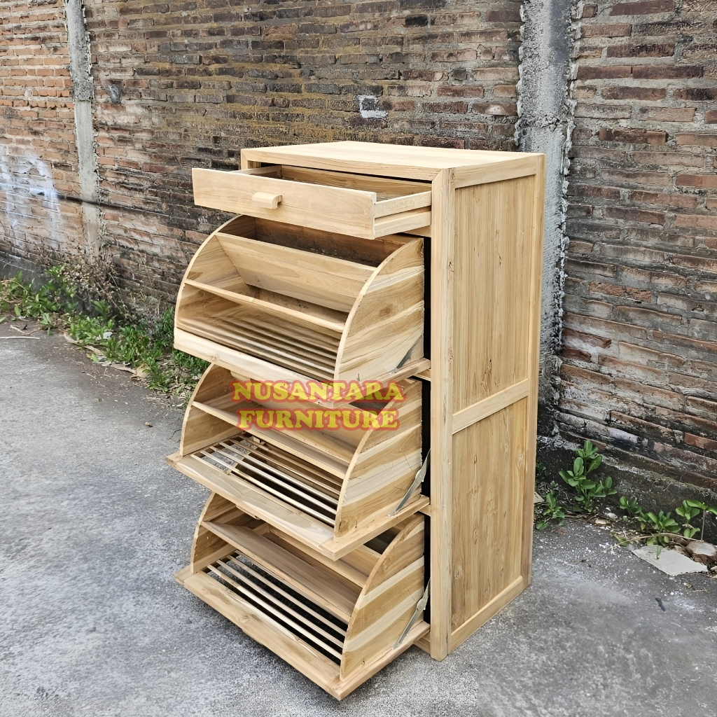 rak sepatu minimalis kayu jati jepara, tempat sepatu jati jepara