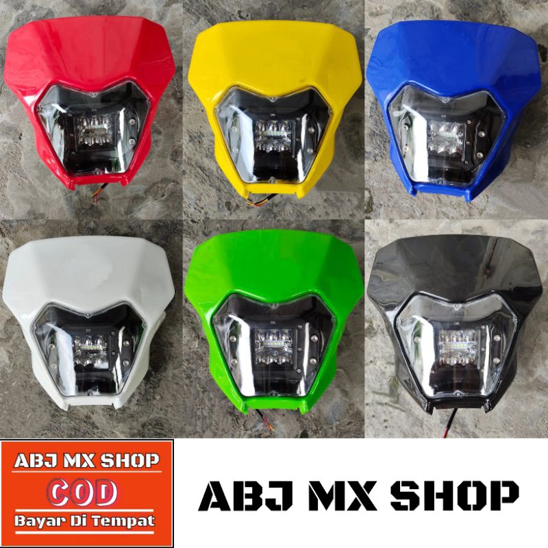 Batok Lampu Depan KLX 230 12 LED Lampu Reflektor KLX 230 Headlamp 12 LED KLX230