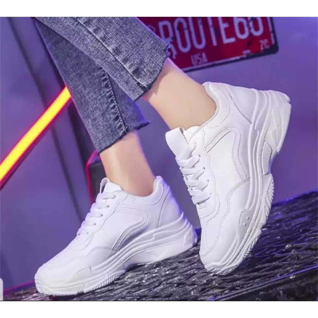 M3.STORE Sepatu Wanita Sneakers Casual POLOS Sepatu Wanita Putih Terlaris Sneakers Wanita Kekinian