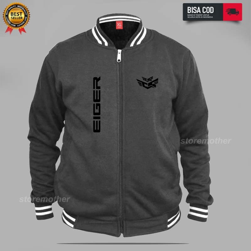 Jaket Varsity Baseball Kirka Text | Hitam - Jaket Bomber Varsity Original Premium - Jaket Baseball P