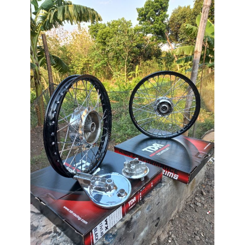 roda velg set depan belakang merk tdr fullset tromol rx king pnp as roda gl mp tiger
