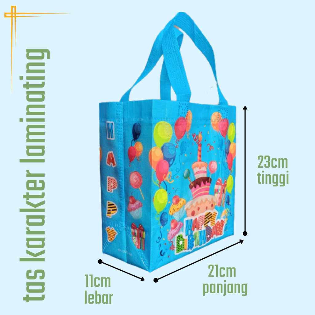 

Tas ulang tahun karakter laminating uk 21x11