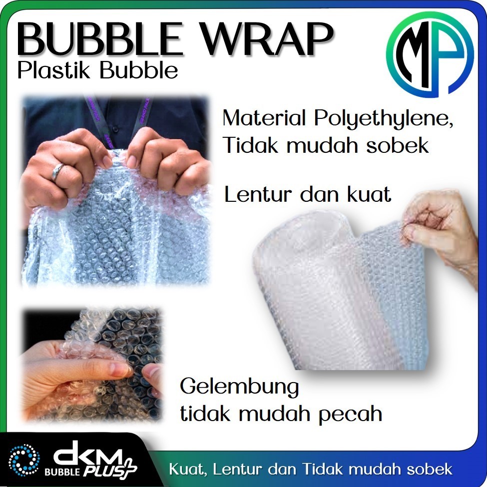 

HJK Plastik Packing Bubble Wrap DKM Roll 40cm x 50meter Bening Putih / Hitam Tebal Merek DKMPlus