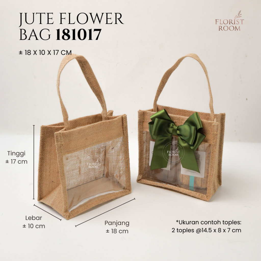 

Jute Flower Bag = 181017 - Tas Kue Bunga Hampers Goodie Bag