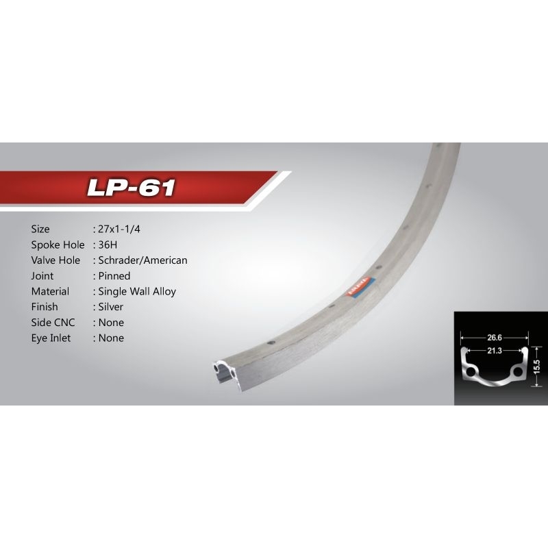 VELG SEPEDA 27 BALAP ALOY ARAYA LP-61 VELG 27 1¹/4