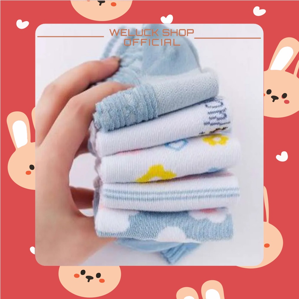 Kaos Kaki KS12 Kaos Kaki Wanita Motif Bunga Biru Fashion Korea