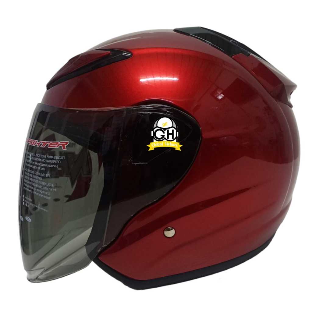 HELM NHK HALF FACE NHK R6 NHK R 6 SOLID MERAH MAROON NHK R6 POLOS