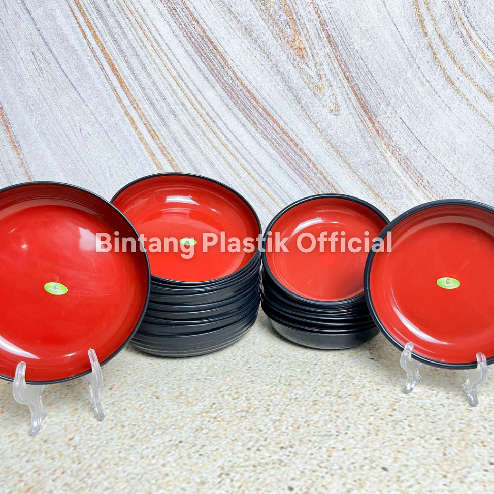 [6 pcs] Piring Series Ramen Bulat Plastik Bukan Melamin Jepang | Ringkok Piring Mangkok Tempat Sajia
