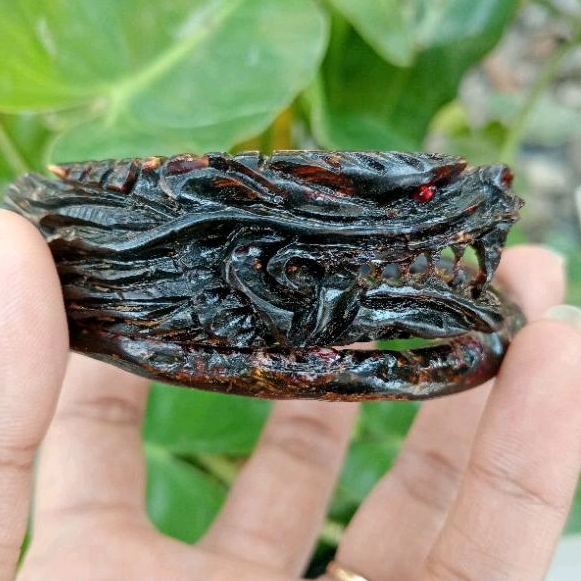 gelang akar Bahar merah ukir naga/gelang akar Bahar asli/gelang akar Bahar merah Cristal tembus caha