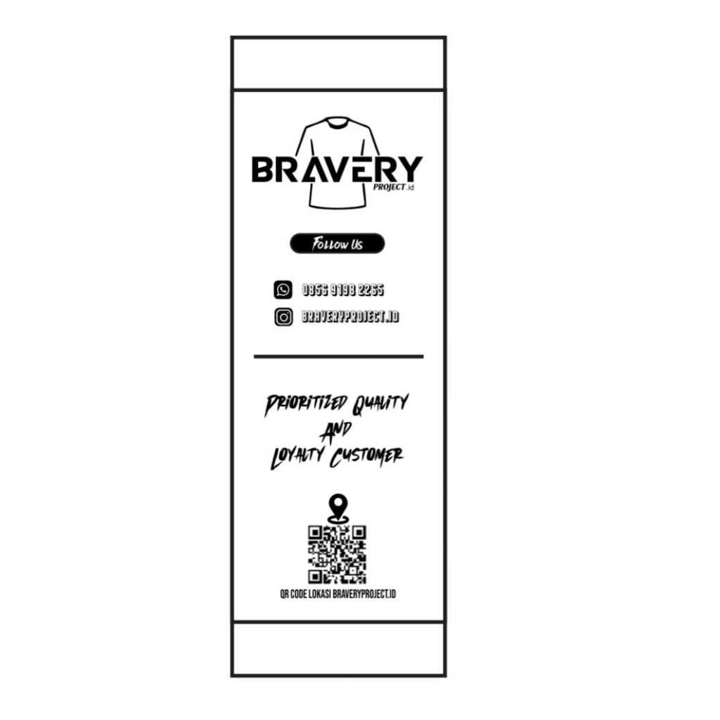 

label satin import printing BRAVERY