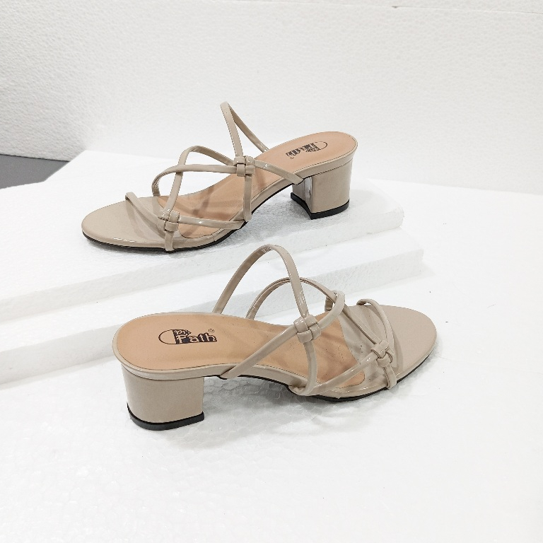 TERBARU Revalina sandal heels wanita hak tahu 5 cm model tali kupat
