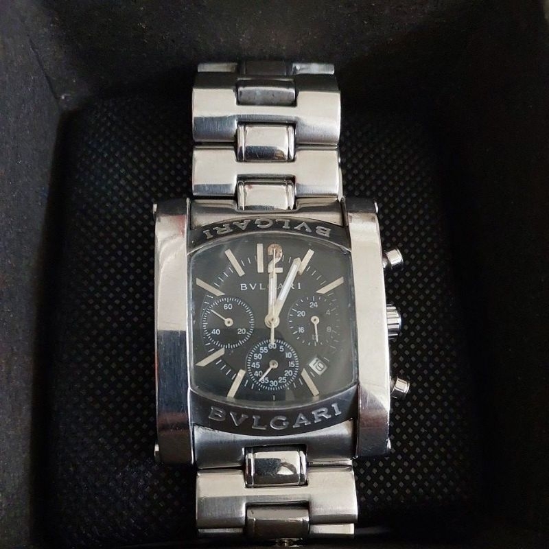 Jam tangan kotak Chronograph Bvlgari preloved second bekas