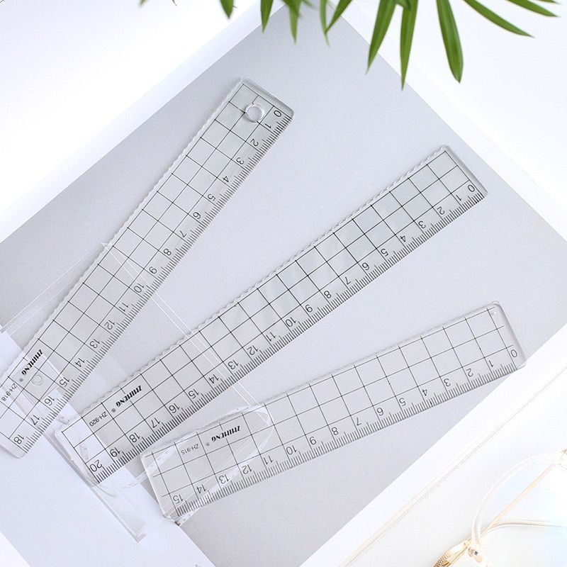 

[randomstuff] Penggaris Transparan Aesthetic Akrilik Square Kotak Hitam Clear Ruler Unik 2 Side 15cm 18cm 20cm Measuring Study Ruler