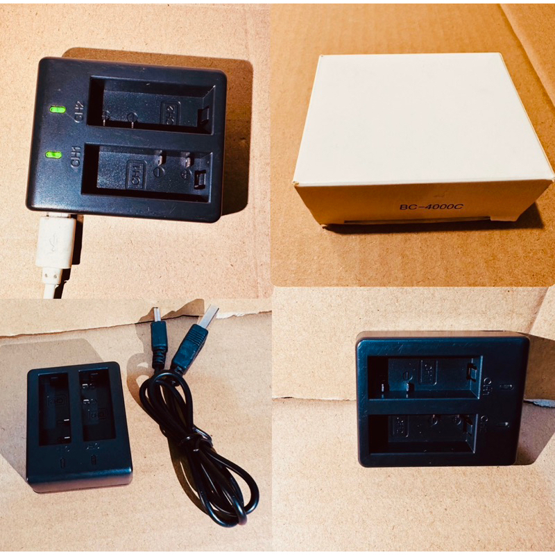 Dudukan Cas Kamera Action Deskstip Dual Charger Action Camera Brica BPro 5 / SJcam / Kogan 4K / Akas