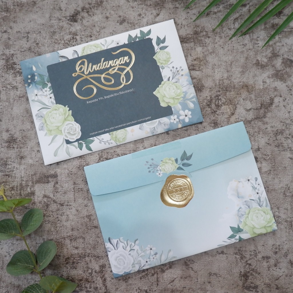 

[BISA 10 PCS] Undangan Rustic Amplop Softcover Warna Hijau Rustic QH-11