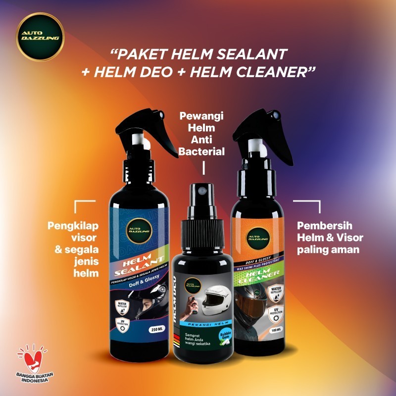 Auto Dazzling Paket Perawatan Helm & Motor Lengkap Bonus Semir Ban