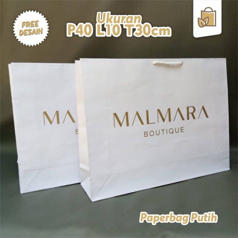 

Paperbag Custom Sablon Ukuran Besar Bahan Kraft Putih dan kraft coklat, Paper Bag ukuran besar