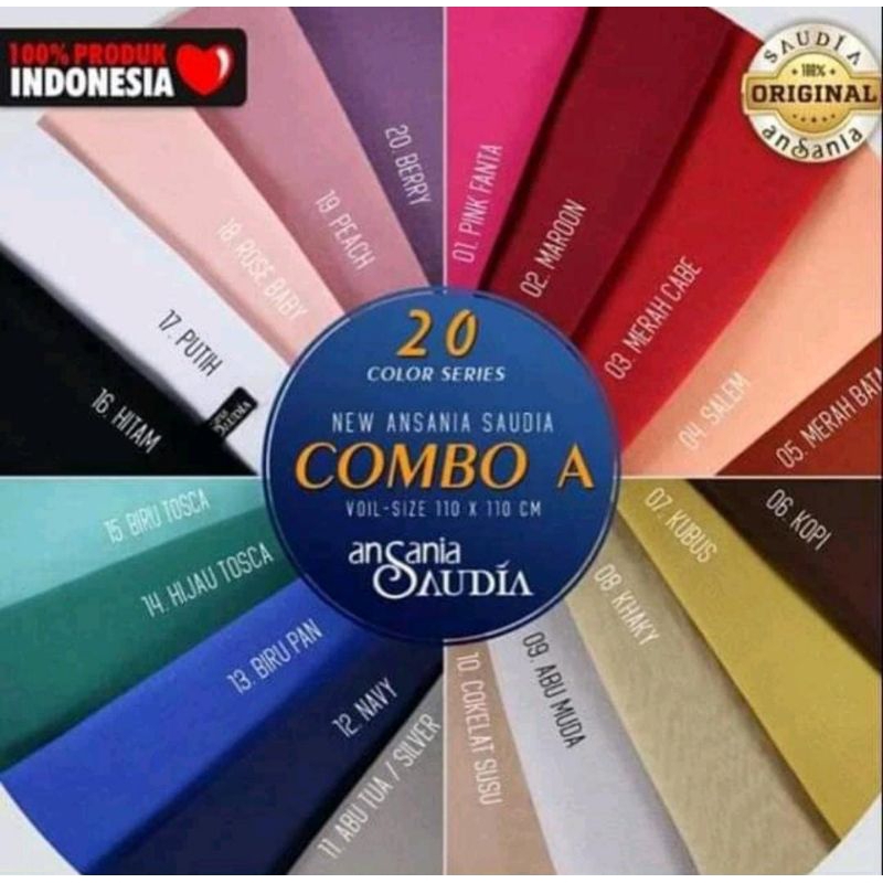 Hijab Saudia Ansania Rawis Segi empat promo terbatas (ready biru toska)