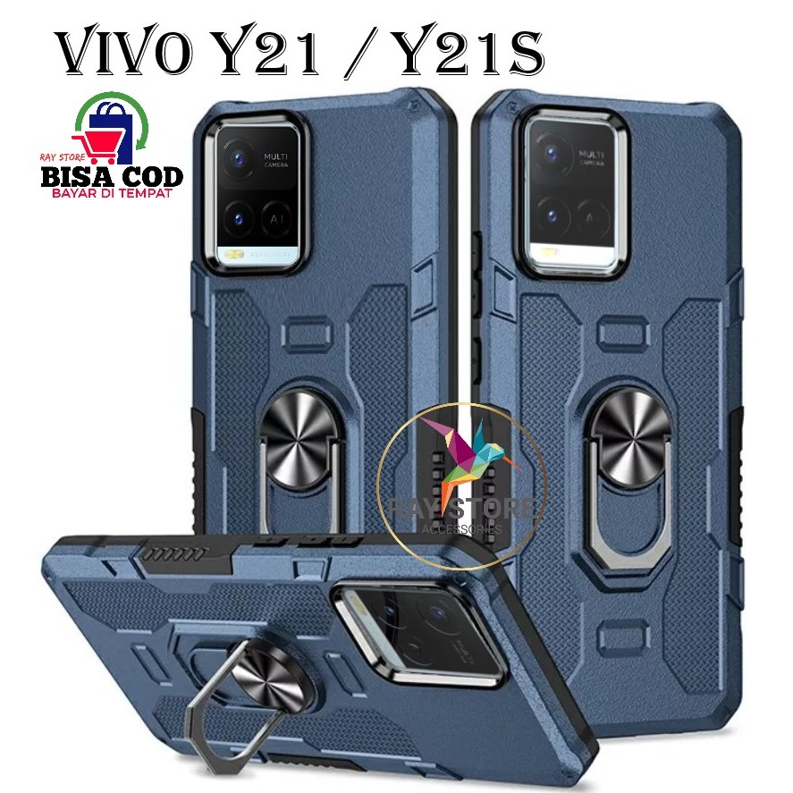 VIVO Y21 / VIVO Y21S CASE ROBOT HIT EYE RING CASING HP ARMOR SHOCKPROOF