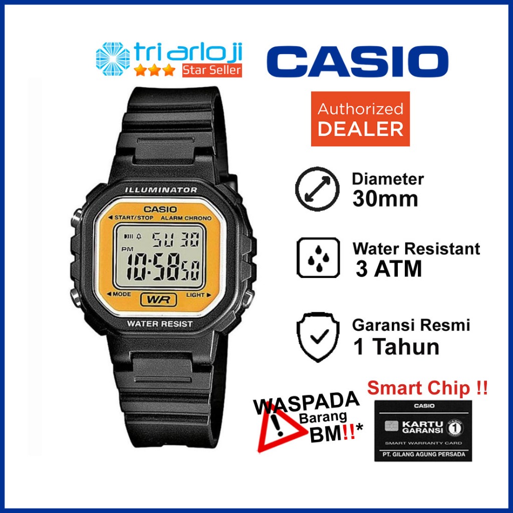 CASIO LA-20WH-9ADF Jam Tangan Anak / Wanita Digital Mini Hitam LA20WH-9A LA20WH