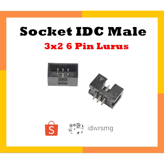 DC3-6P SOCKET SOKET PIN IDC 2x3 6PIN BOX HEADER MALE Lurus