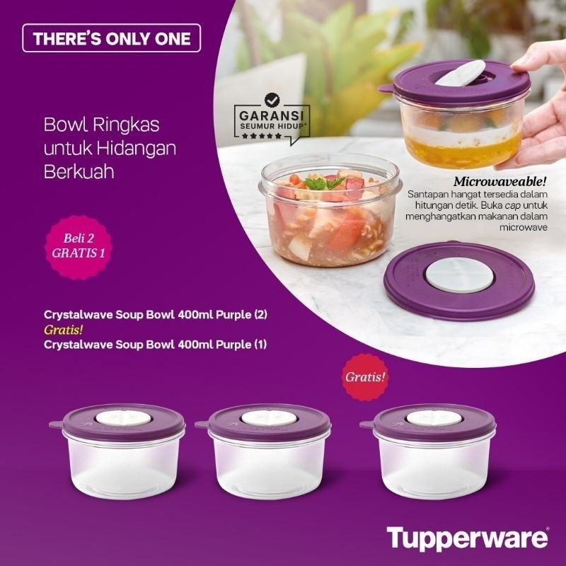 Tupperware crystalwave soup bowl mngkok sup