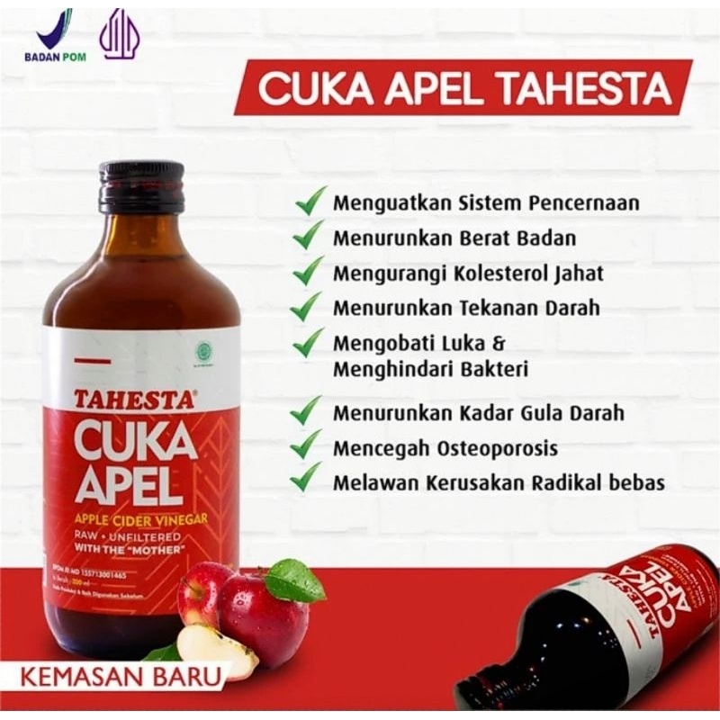 

Cuka apel tahesta botol kaca / beling isi 320ml organik