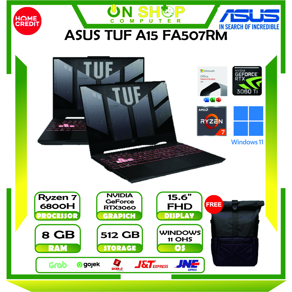 ASUS TUF A15 FA507RM  Ryzen 7 6800H 16GB 512GB RTX3060 W11