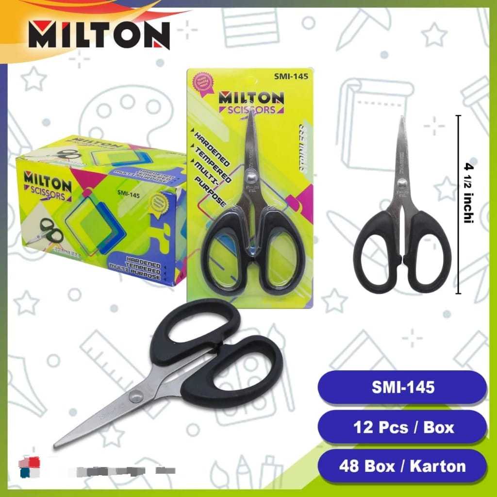 

ASEMKA777 - [ KECIL ] GUNTING MILTON STAINLESS HITAM / GUNTING STAINLESS MURAH