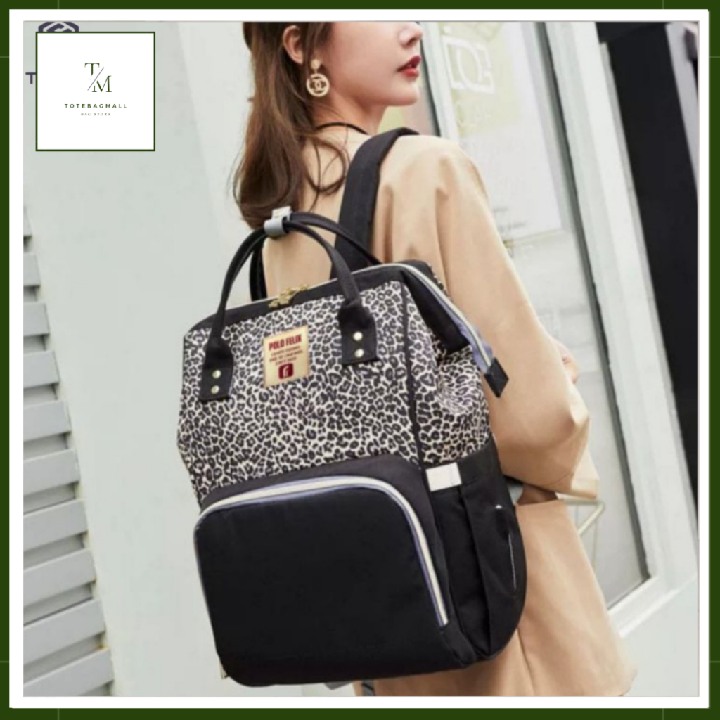 [MURAH BANGET] Anello Diaper Bag Tas Ransel  Anello Bag Motif Leopard Anti Air Totebagmall