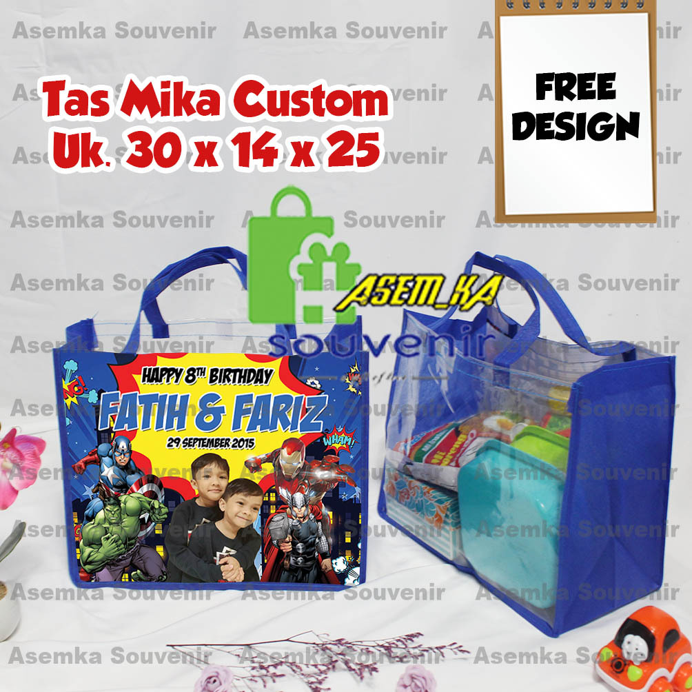 

Tas hampers kombinasi mika custom uk 30x14x25 - tebal 75 gsm