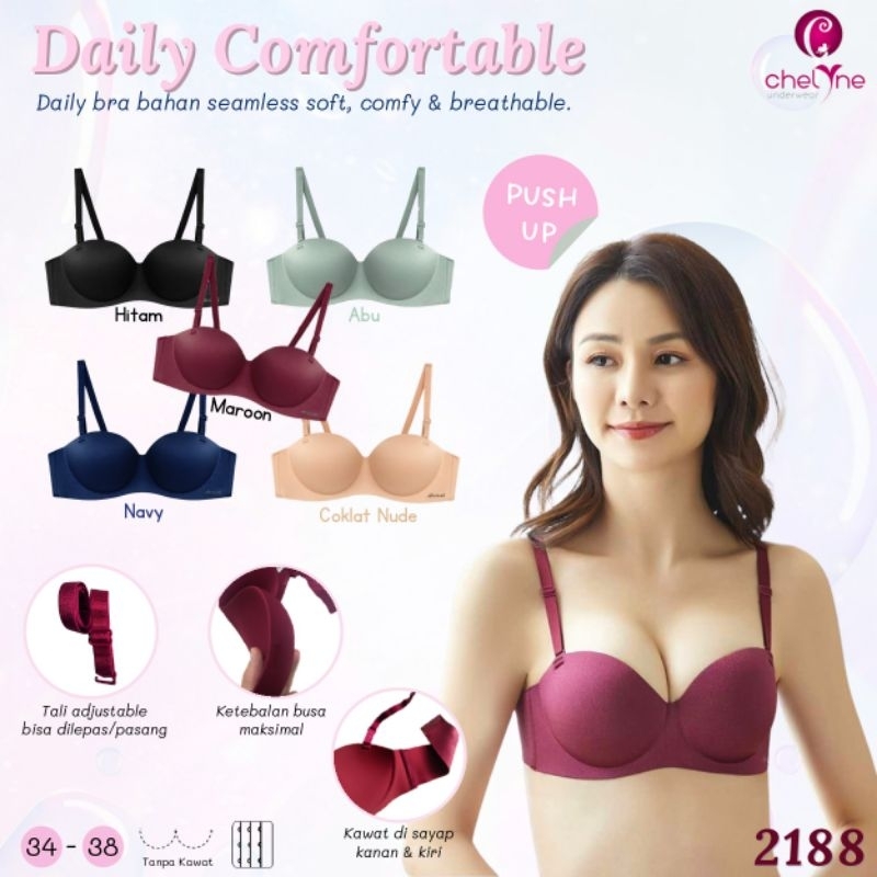 BRA PUSH UP CHELYNE 2188 BH BUSA TEBAL TANPA KAWAT - BUNGALILY