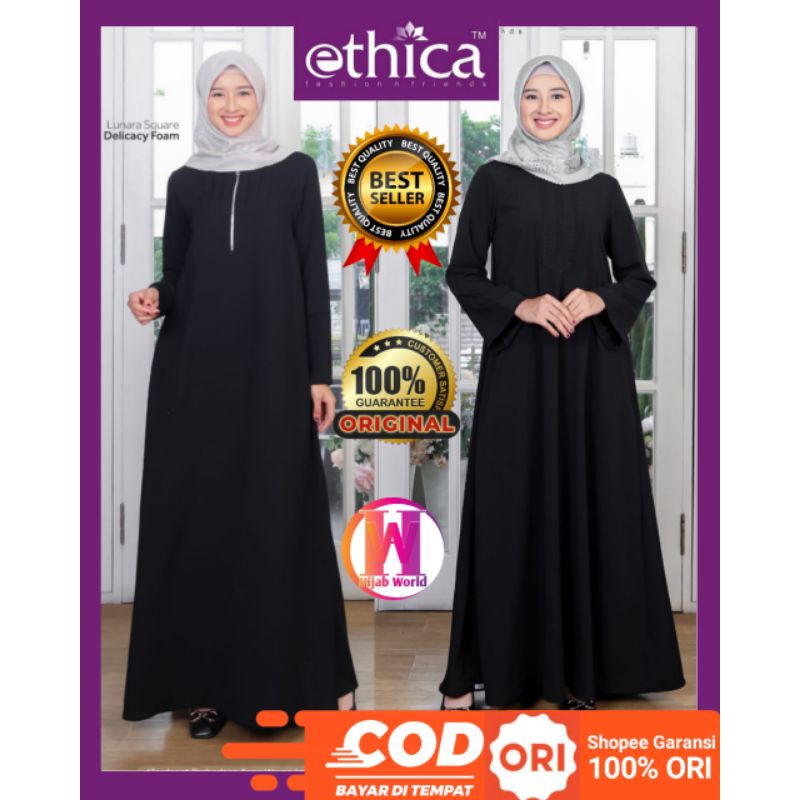 Gamis Ethica Ishami 03 Ishami 04 Origina  / Baju Gamis Ethica Terbaru 2023 / Gamis Hitam Wanita Rema