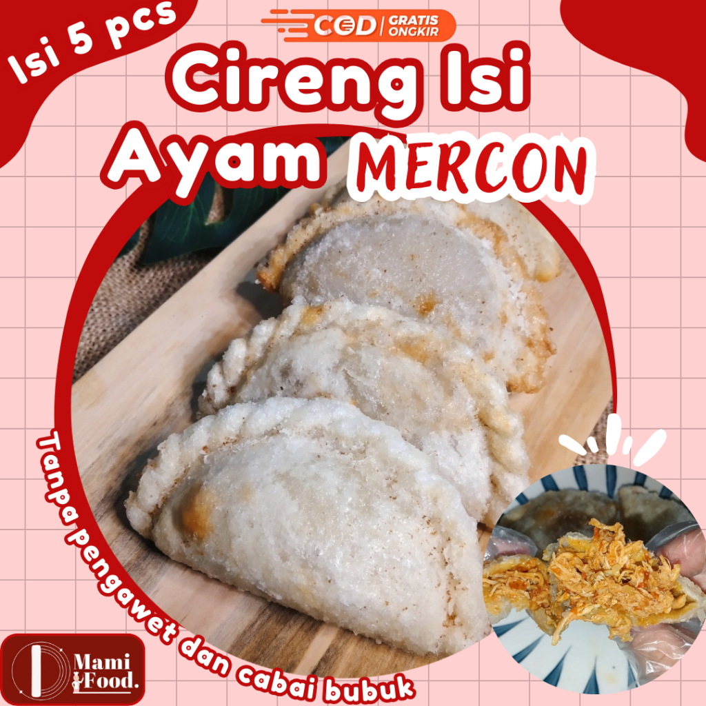 

Cireng Isi Ayam Suwir Mercon [FROZEN]