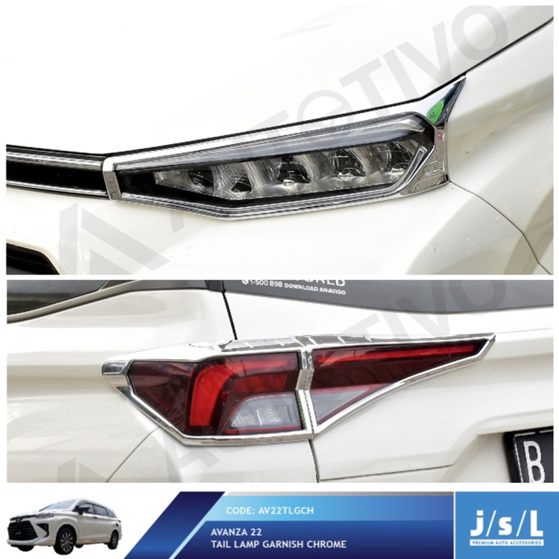 AVANZA / XENIA 2022 2023 PAKET GARNISH LAMPU DEPAN BELAKANG COVER CHROME HEADLAMP STOPLAMP KROM ABS 