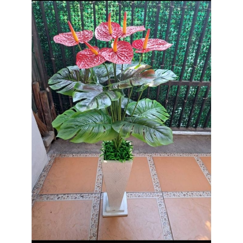 Pohon Artificial pohon Monstera Latex premium /Hiasan /Dekorasi/Bunga Pojok /Bunga Sudut Ruangan