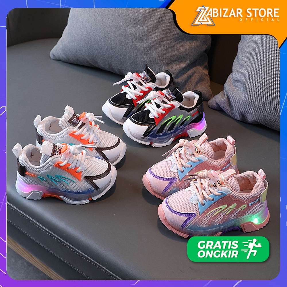 Sepatu Snakers LED Anak Cewek Cowok Fashion Import