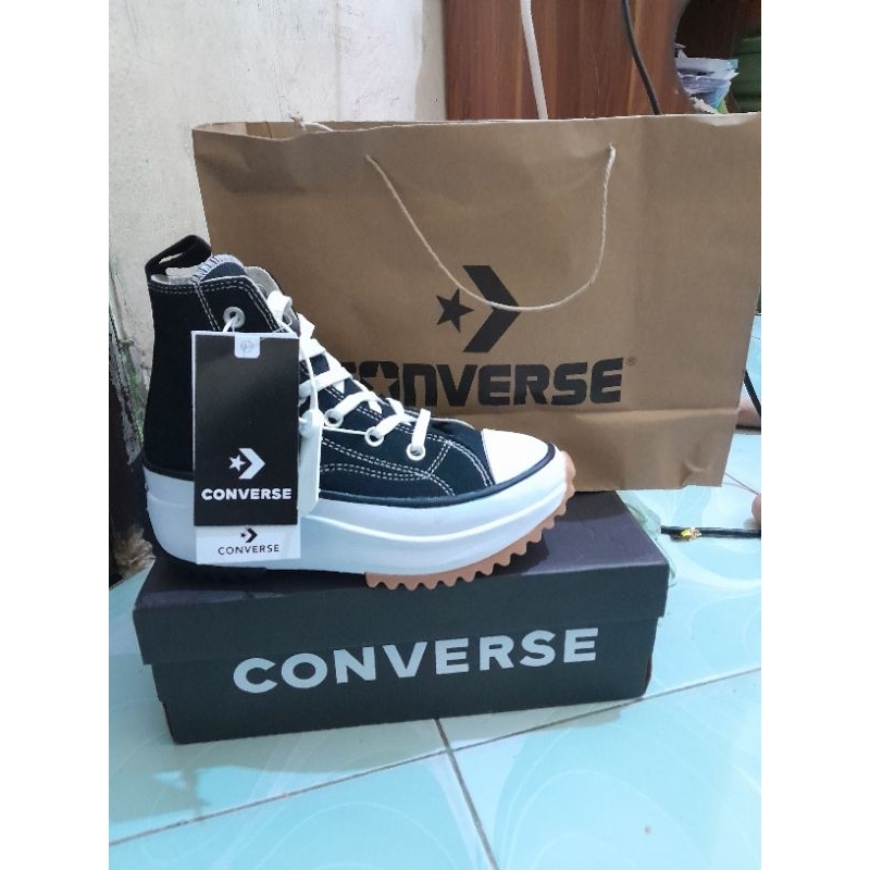 Converse Run Star Hike x JW Anderson Sepatu Convers Sneakers Hak Tinggi Wanita Premium BNIB Vietnam