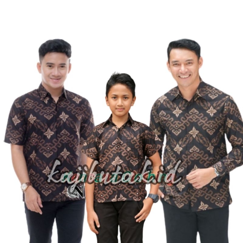 Batik Couple Ayah Dan Anak Laki Laki Modern/ Kemeja batik pria lengan panjang Motif SONGKET ABU New