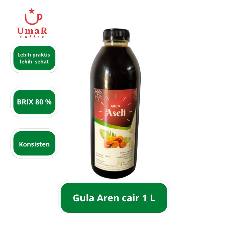 

gula aren cair organik premium cap aseli 1 L- 1300 g