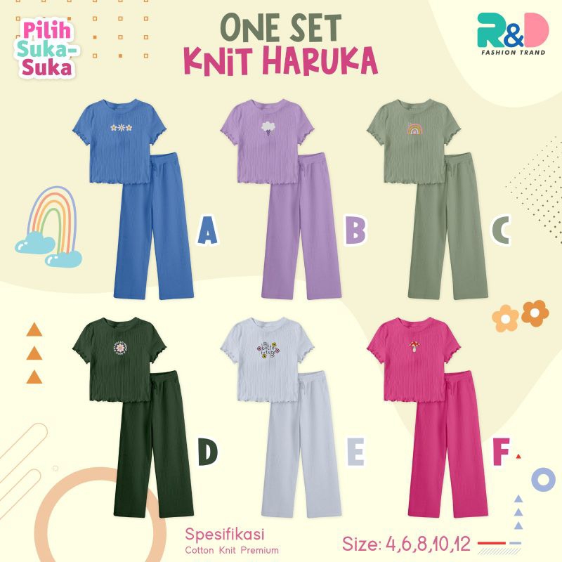 [ HARUKA ] By R&D setelan anak kecil dan anak tanggung setcel anak cewek bahan knit premium toko baj