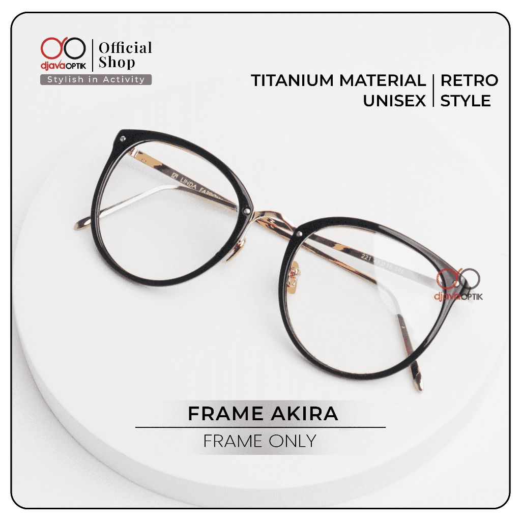 DJAVA OPTIK - Frame Akira - Kacamata Korea Khusus Frame Only Bulat