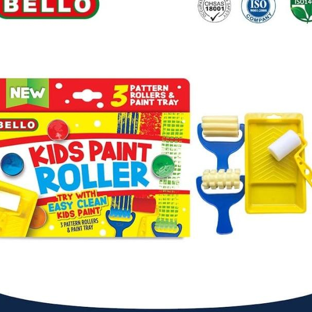 

BELLO KIDS PAINT ROLLER SET - ISI 3 ROL Motif dan 1 BAK CAT Anak Anak