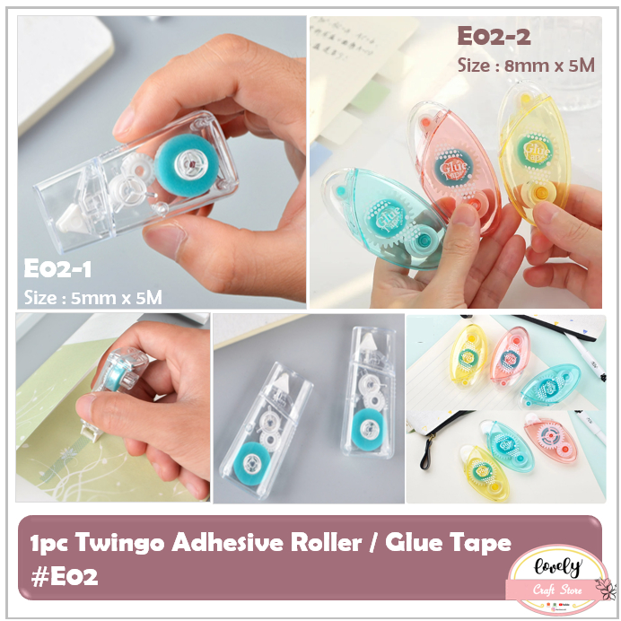 

LovelyCraftStore | E02 Double Sided Glue Tape, Adhesive Roller, Lem Kertas Roller, Lem Kertas Kering, Perekat Kertas Roller