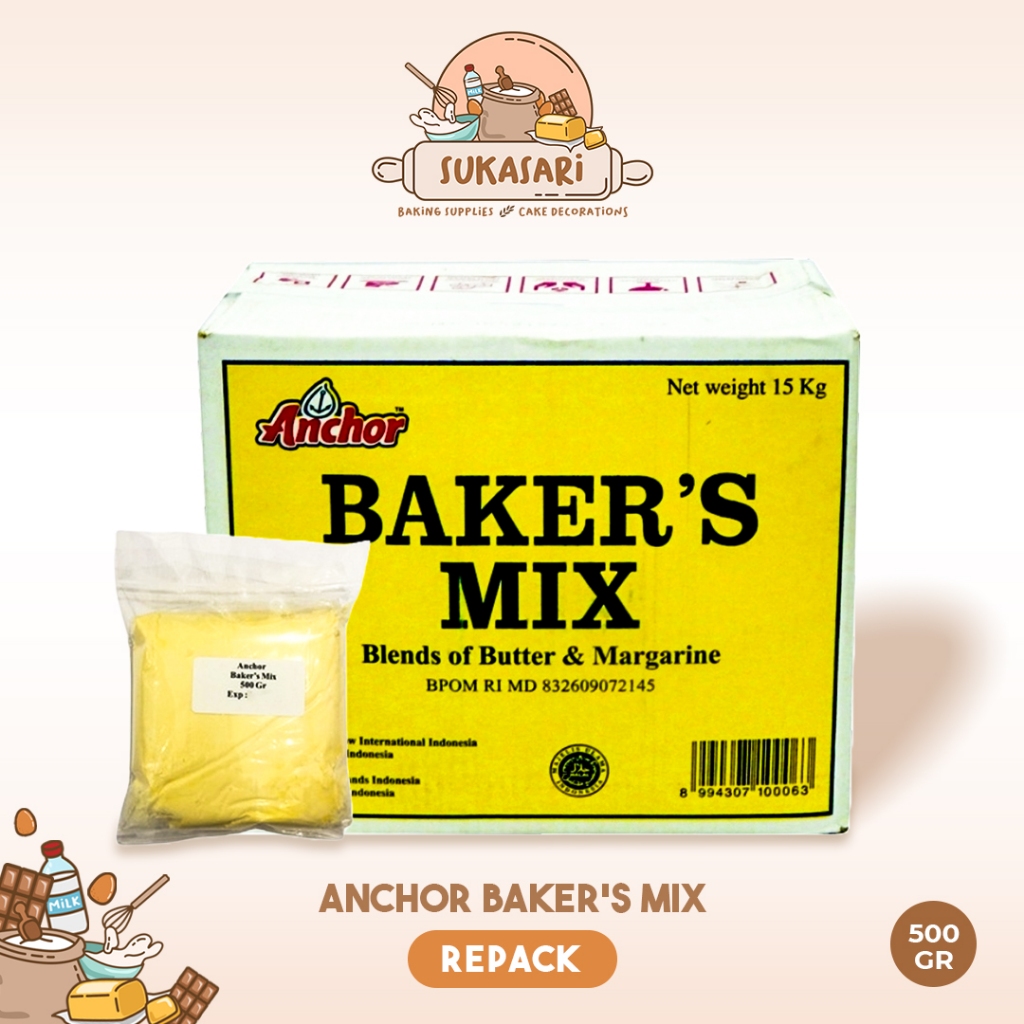 

Sukasari - Anchor Baker's Mix 500gr Repack / Mentega Blend Campuran Butter Mix bakers