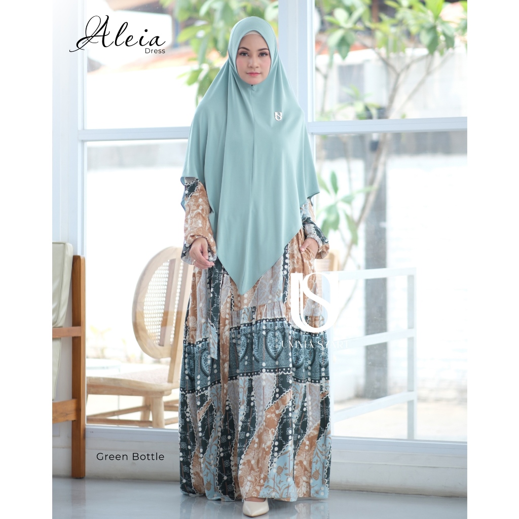 Aleia dress only by umma syari gamis viscose gamis daily gamis motif dress