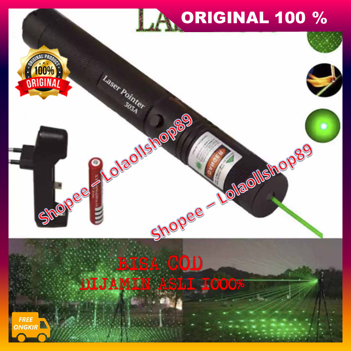 Senter Green Laser Pointer Recharge  Laser Hijau Green Laser Pointer Jarak Jauh Fullset 100% ASLI OR