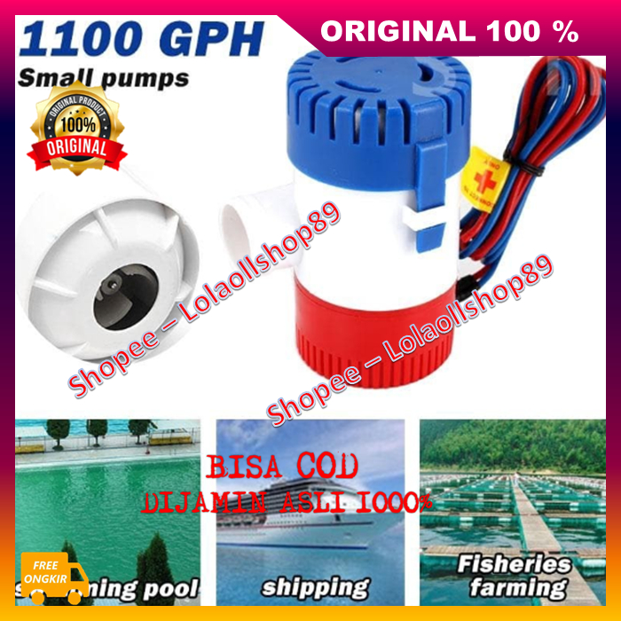 Pompa Air Celup Bilge Pump Pompa DC 12 Volt Submersible Serbaguna 100% ASLI ORIGINAL